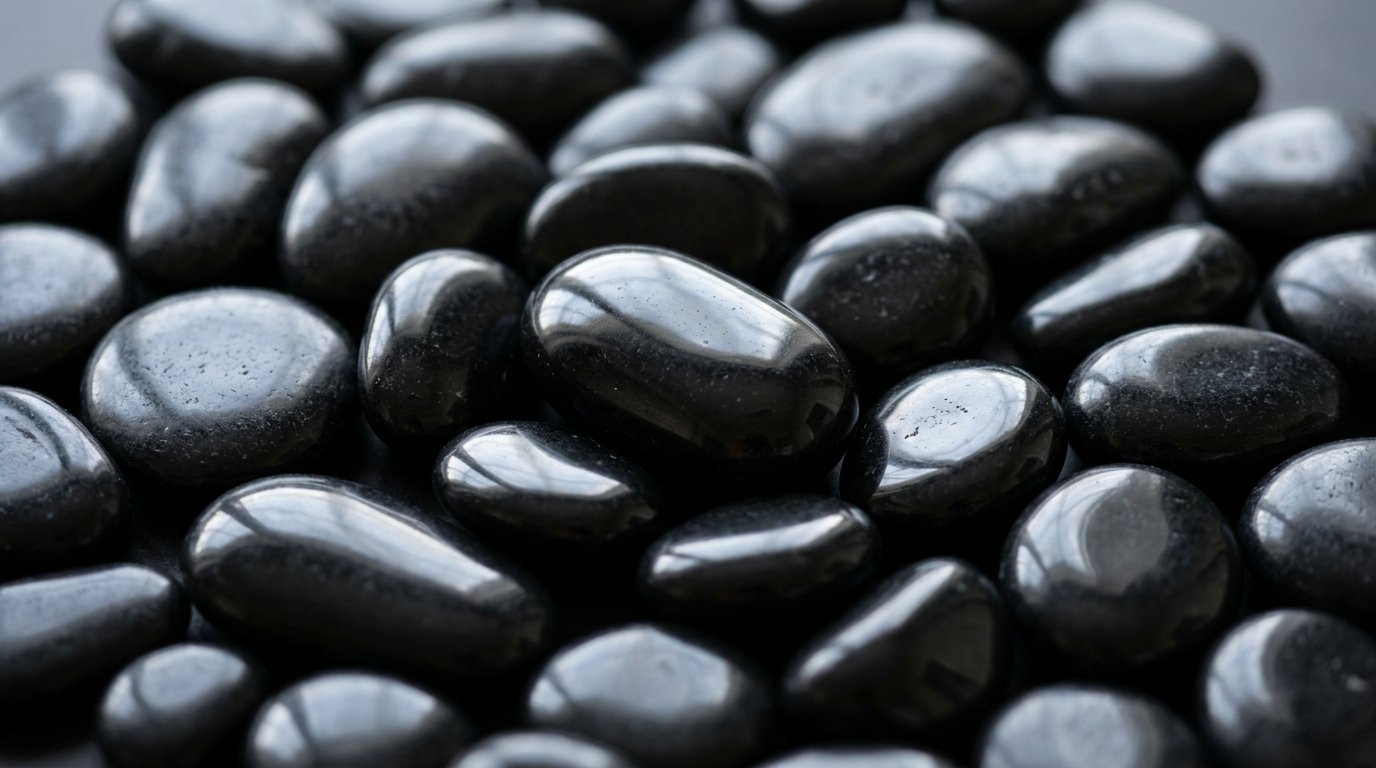 Black Polished Pebbles – High-Lustre Decorative Stone
